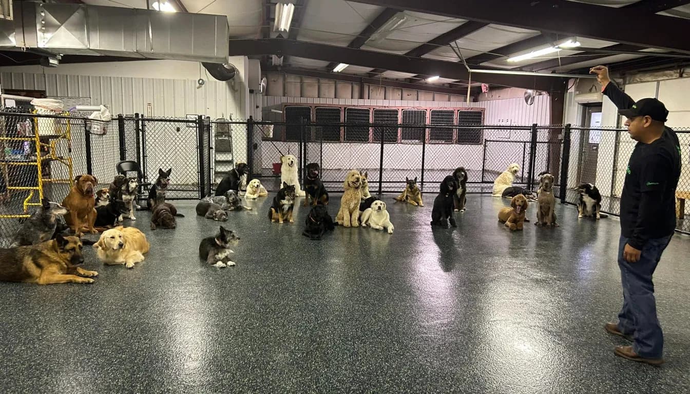 Dog at Howliday Inn Pet Resort — evening: Pickup & Cuddles