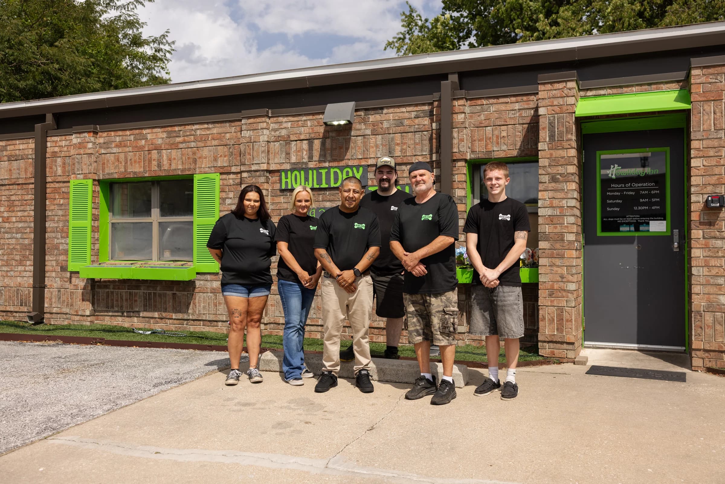 The Howliday Inn Pet Resort team outside their Rogersville, Missouri facility